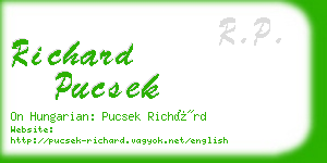 richard pucsek business card